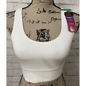Maidenform Feels Good Seamless‎ Rib Wireless Tank DM2304 Size L White New W Tag